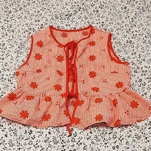 Stylish Red Floral Women's Blouse